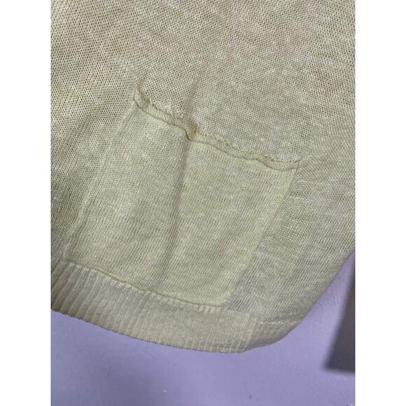 Eileen Fisher Yellow Organic Linen Lightweight Sweater Size Medium Long Sleeve - Picture 10 of 15
